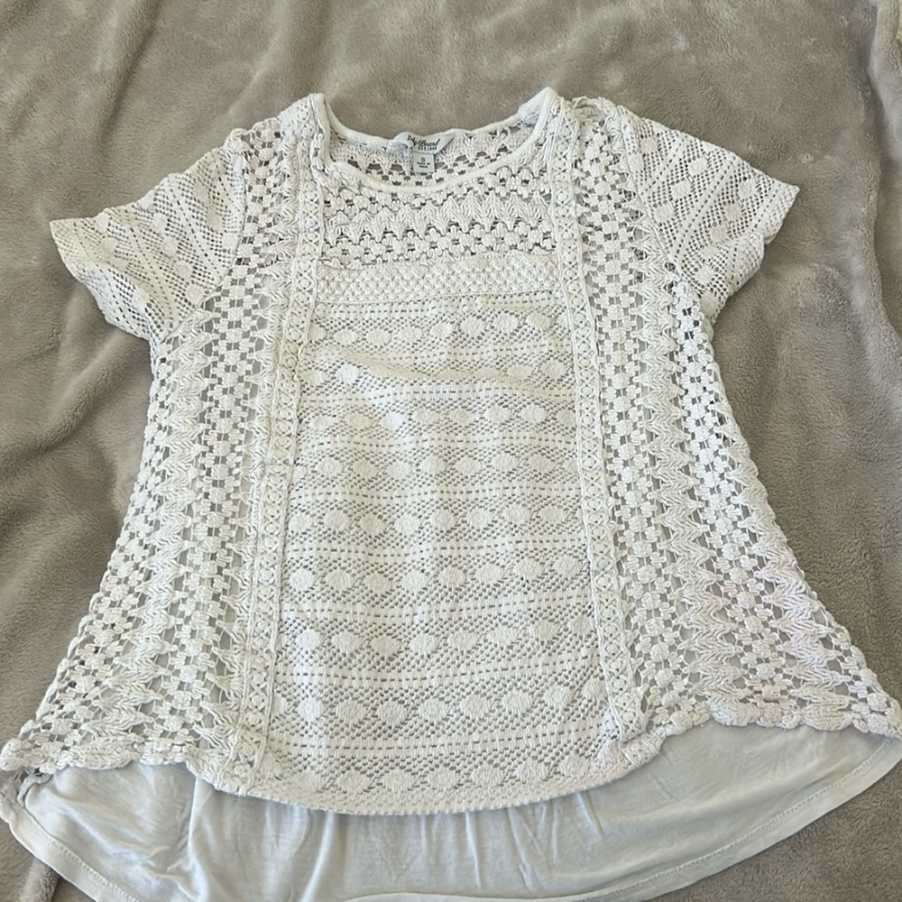 White Crochet Top